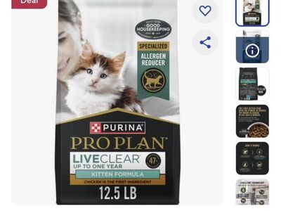 Purina Pro Kitten Liveclear dry cat food