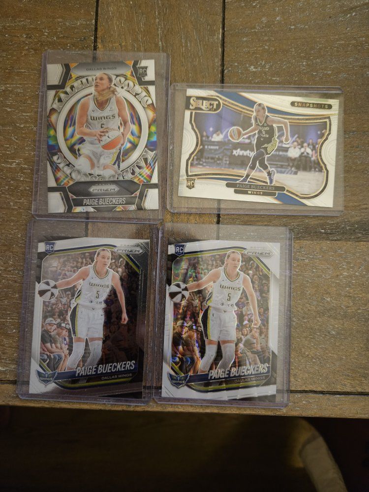 Paige Bueckers RC Dallas Wings Basketball Prizm Select Panini Rookie Card Lot (4 cards)