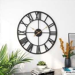 New Metal Wall Home Decor 24” x 24” Clock for Living Room/Dining/Bedroom Decor Home Decor