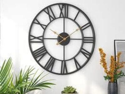 New Metal Wall Home Decor 24” x 24” Clock for Living Room/Dining/Bedroom Decor Home Decor