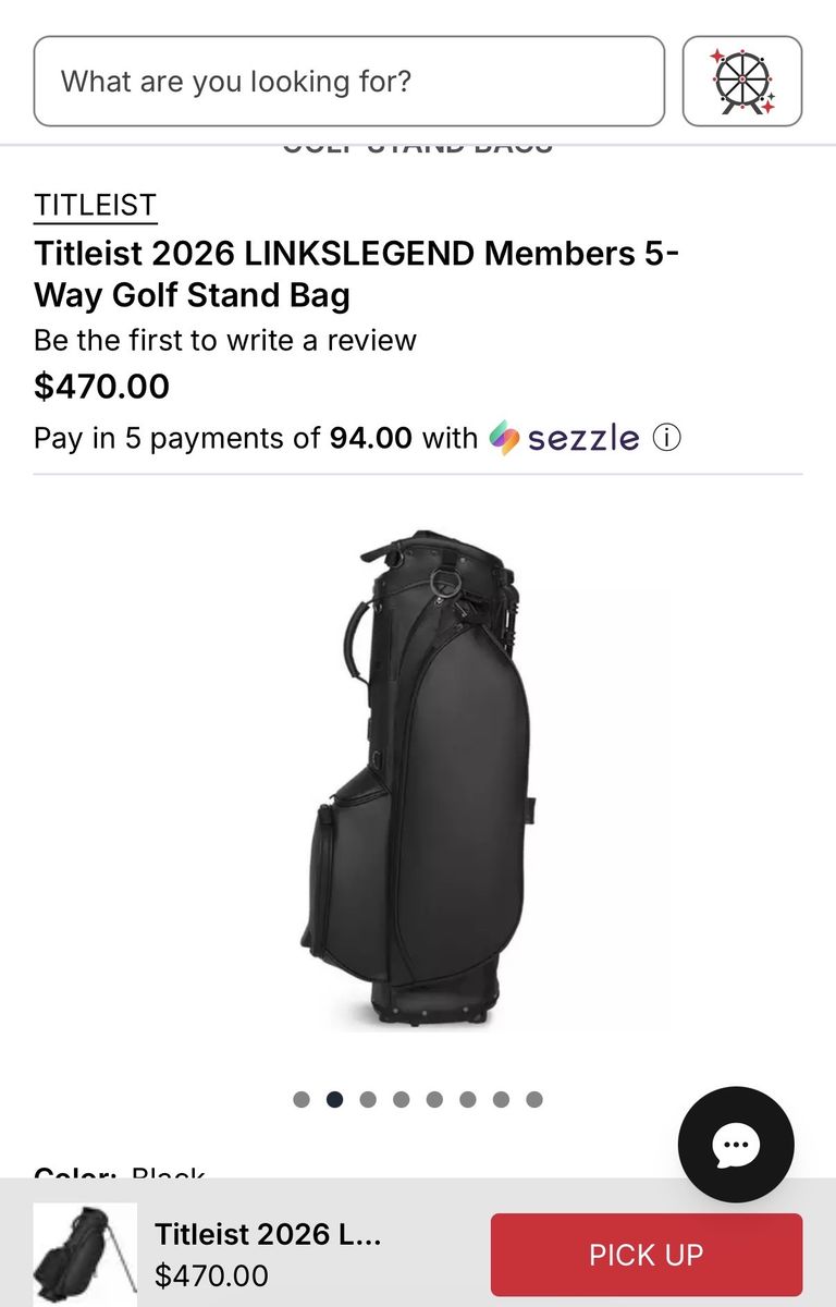 Titleist 2026 LINKSLEGEND Members 5-Way Golf Stand Bag - Black