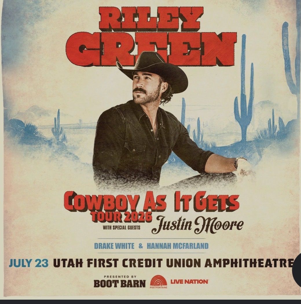2 tickets to Riley Green 7/23-sec 301 row H