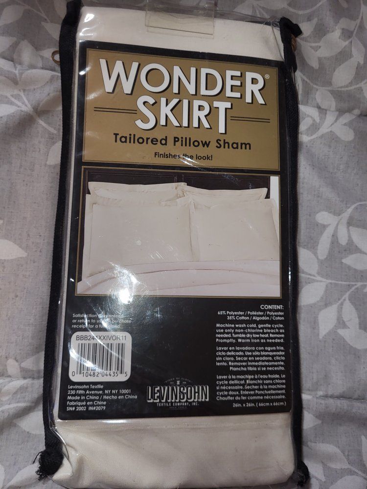 WONDER SKIRT Tailored Euro Pillow Sham - 26x26 inch, 65% Polyester / 35% Cotton