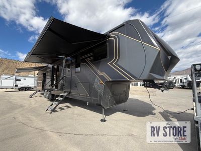 2026 Keystone RV Raptor 444 5TH WHEEL TOY HAULER LUXURY RAPTOR CARBON PAINT MATTE BLACK