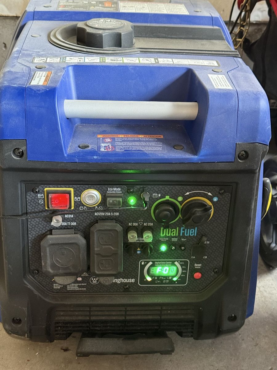 Westinghouse 5,000-Watt Dual Fuel Gas and Propane Powered Portable Inverter Generator with Remote Electric Start, LED