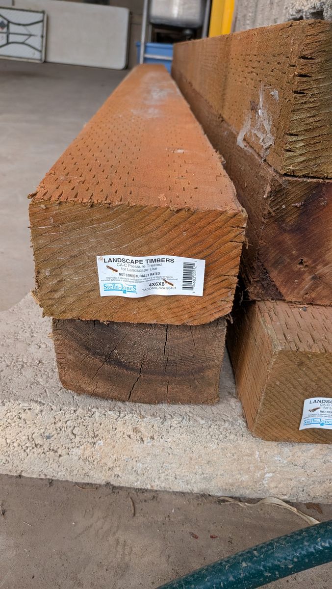 4" x 6" x 8' treated hem fir landscape timber/post
