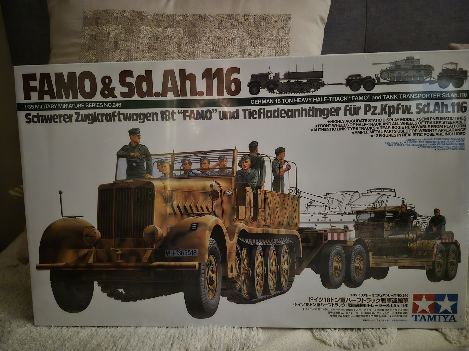 Tamiya 1:35 German 18 Ton Heavy Half-Track Famo & Sd.Ah.116 Tank Transporter Model