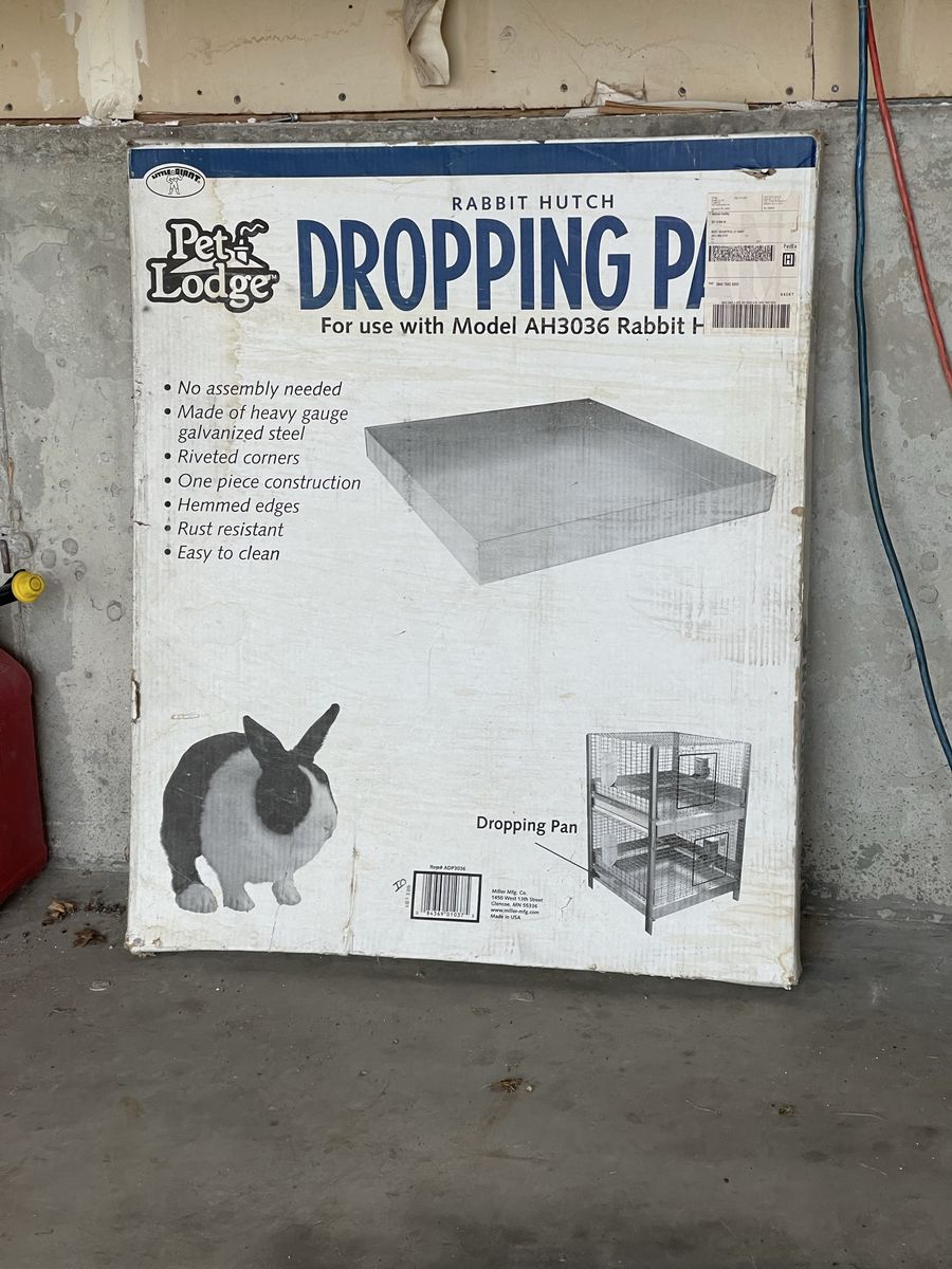 Pet Lodge Rabbit Hutch Dropping Pan Model AH3036 Heavy Gauge Galvanized Steel