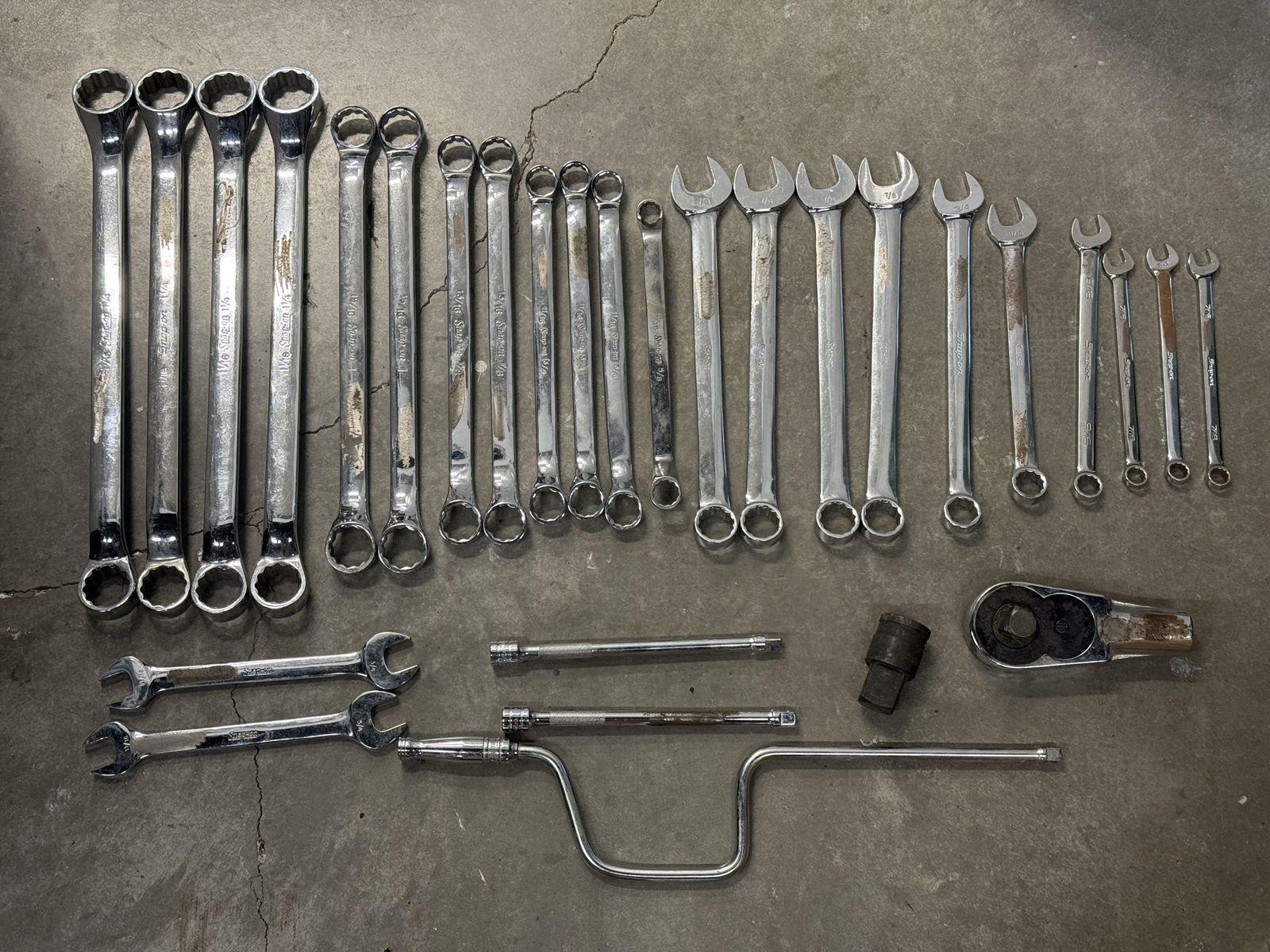 Lot of 29 SNAP ON Wrenches / Tools - Grind Marks on Each One
