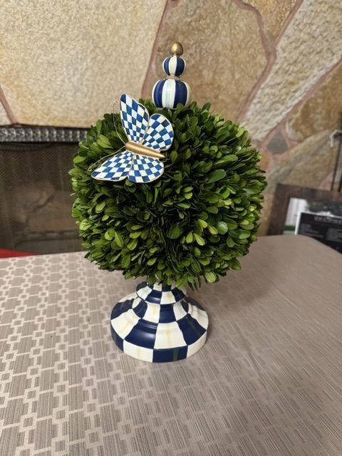 MacKenzie-Childs Royal Check Topiary with Butterfly Accent Home Decor