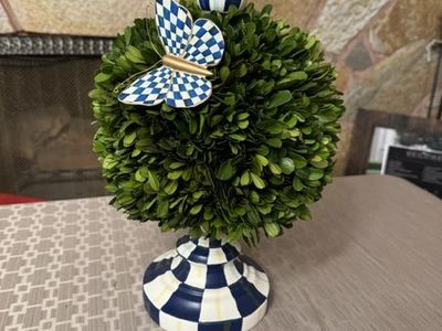 MacKenzie-Childs Royal Check Topiary with Butterfly Accent Home Decor