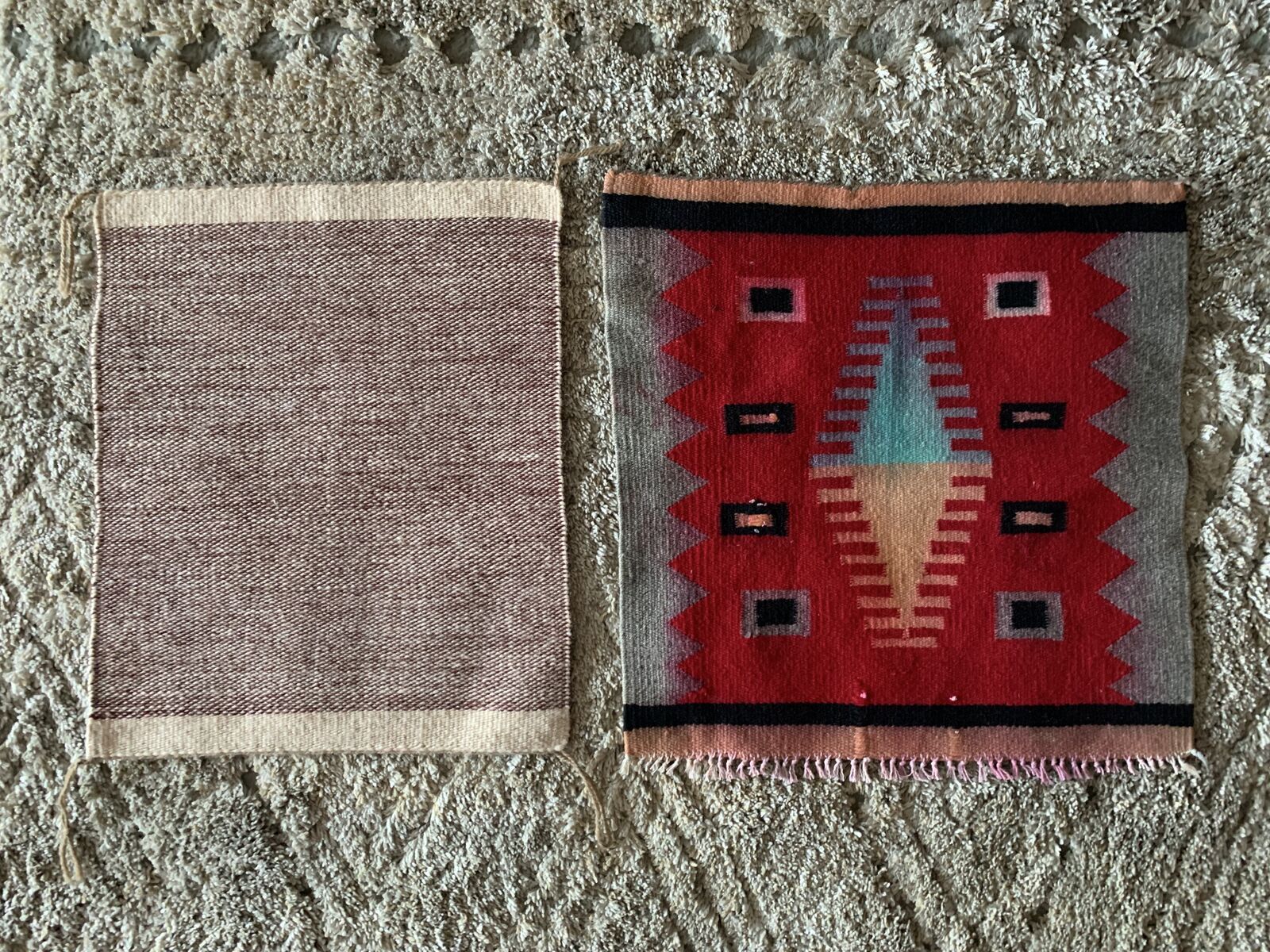 TWO NAVAJO "SAMPLER" WEAVINGS