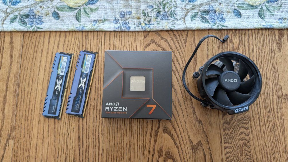 CPU (AMD 5600 X) + CPU Cooler (Wraith Stealth) and DDR4 RAM (16GB 3200 MHz)