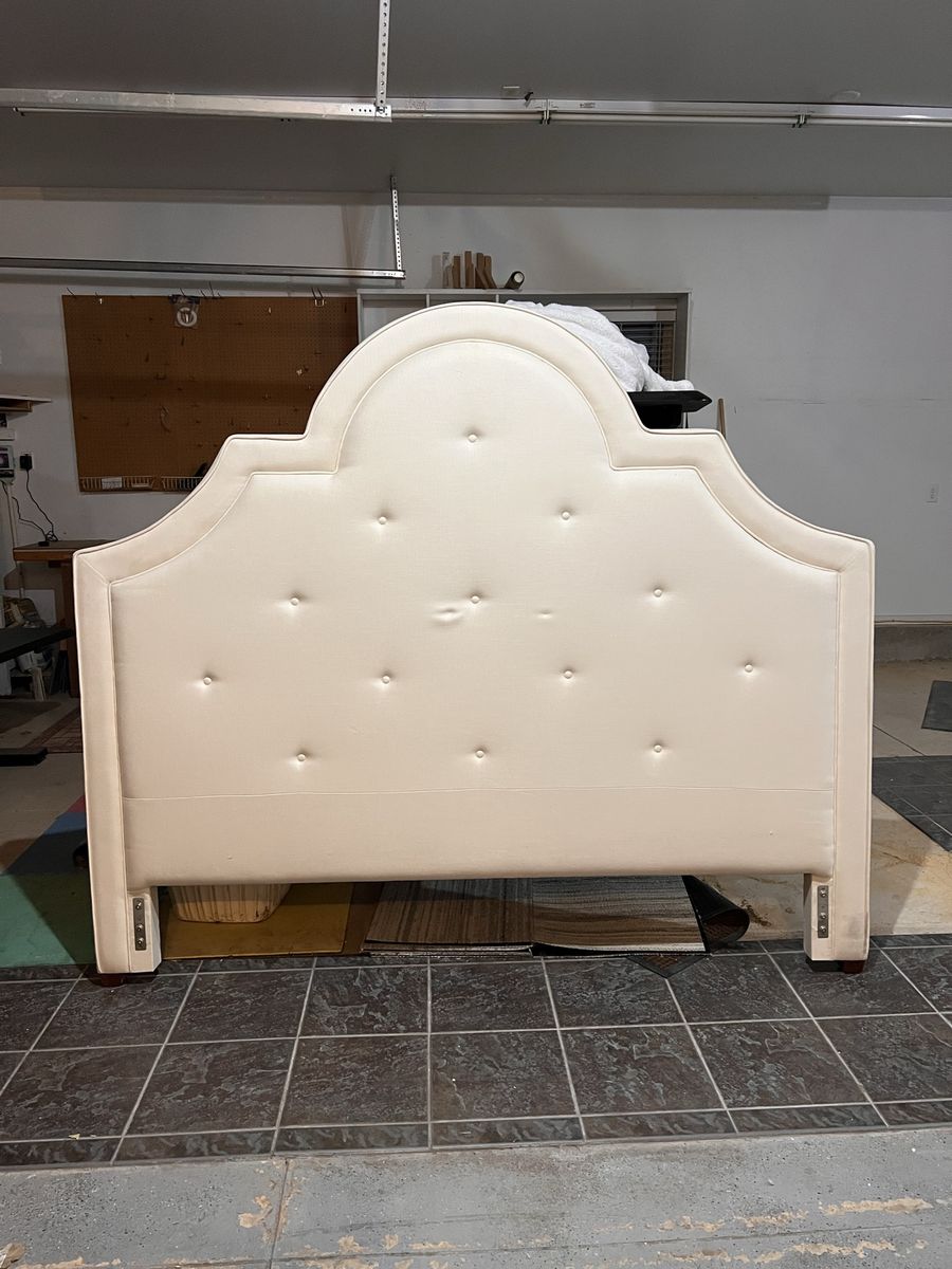 Upholstered Cream Arch Headboard (king) with Tufted Details