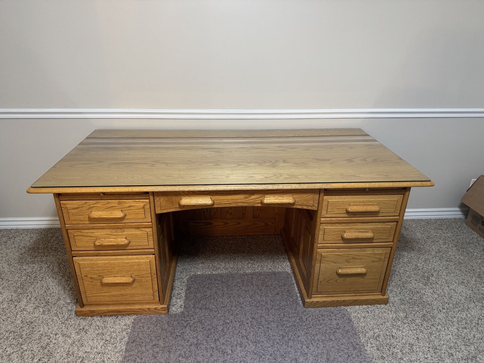 Professional Desk and Two Drawer Filing Cabinet