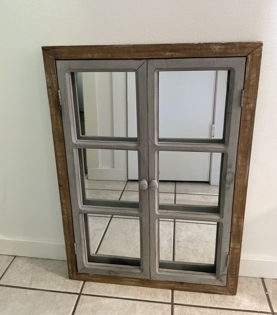 Somerset Windowpane Wood Frame Mirror