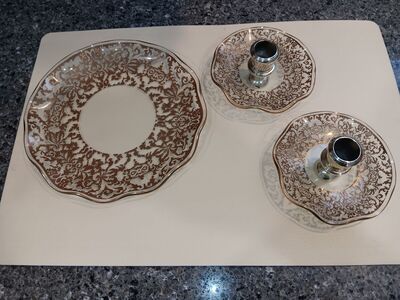 Vintage Candlestick Holders and Plate