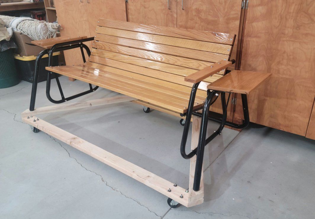 Solid 1" Oak Glider Bench