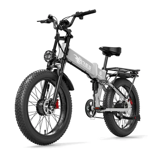AMYET Ares Dual Motor AWD Folding Electric Bike 3000W Peak 52V 20AH Battery  24" Fat Tire Dual Suspension Hydro Brakes