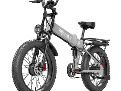 AMYET Ares Dual Motor AWD Folding Electric Bike 3000W Peak 52V 20AH Battery 24" Fat Tire Dual Suspension Hydro Brakes