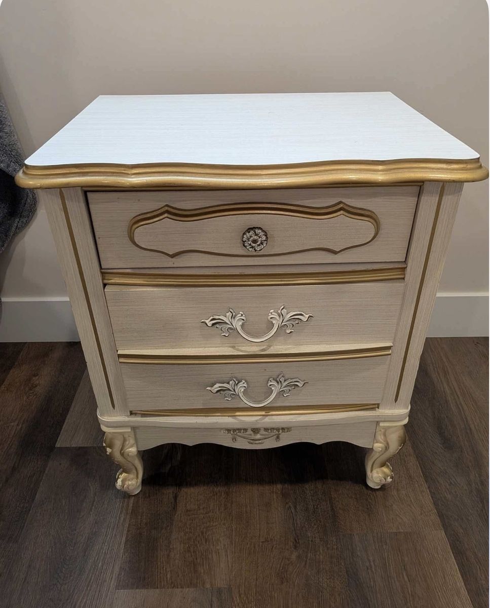 Darling Vintage Mid Century French Provincial Nightstand