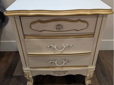 Darling Vintage Mid Century French Provincial Nightstand
