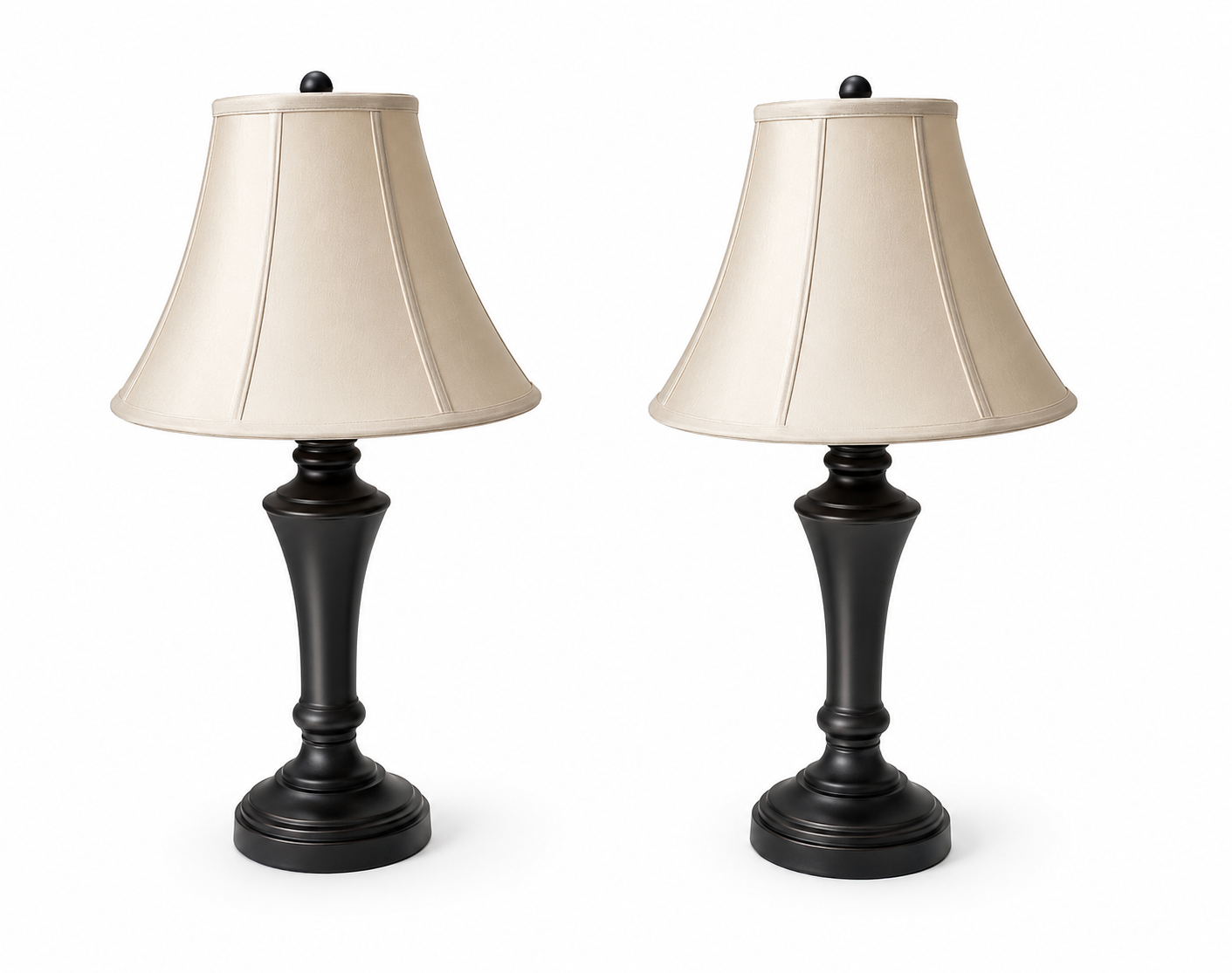 Pair of Black Traditional Table Lamps