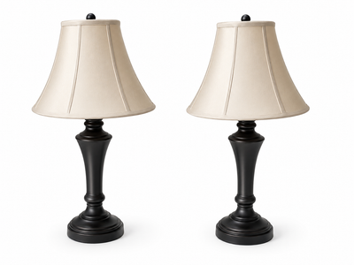 Pair of Black Traditional Table Lamps