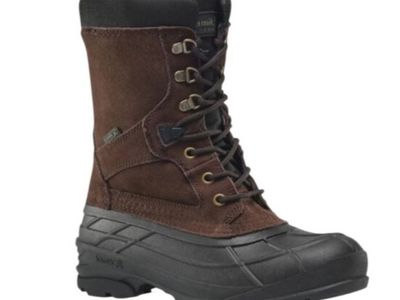 Kamik Nation Plus Waterproof Suede Insulated Winter Boot Men's 13 Brown Black