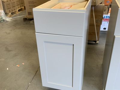 Hampton Bay Avondale 15 in. W x 24 in. D x 34.5 in. H Plywood Shaker Base Kitchen Cabinet in Dove Gray