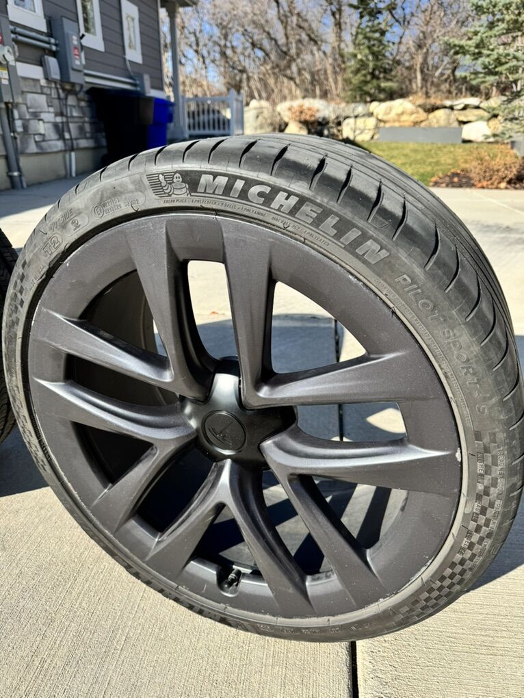Tesla Model S  Arachnid Wheels And Michelin Tires