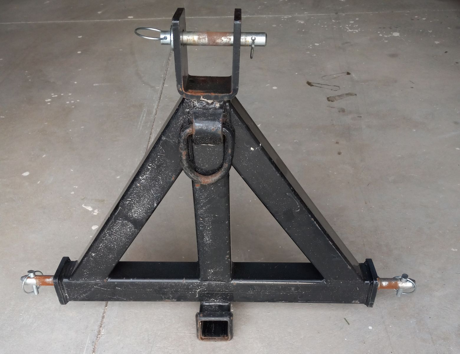 3 Point 2" Receiver Trailer Hitch Category 1Tractor Tow Drawbar Pull Black Heavy Duty