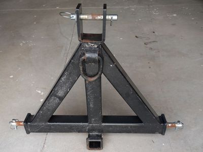 3 Point 2" Receiver Trailer Hitch Category 1Tractor Tow Drawbar Pull Black Heavy Duty