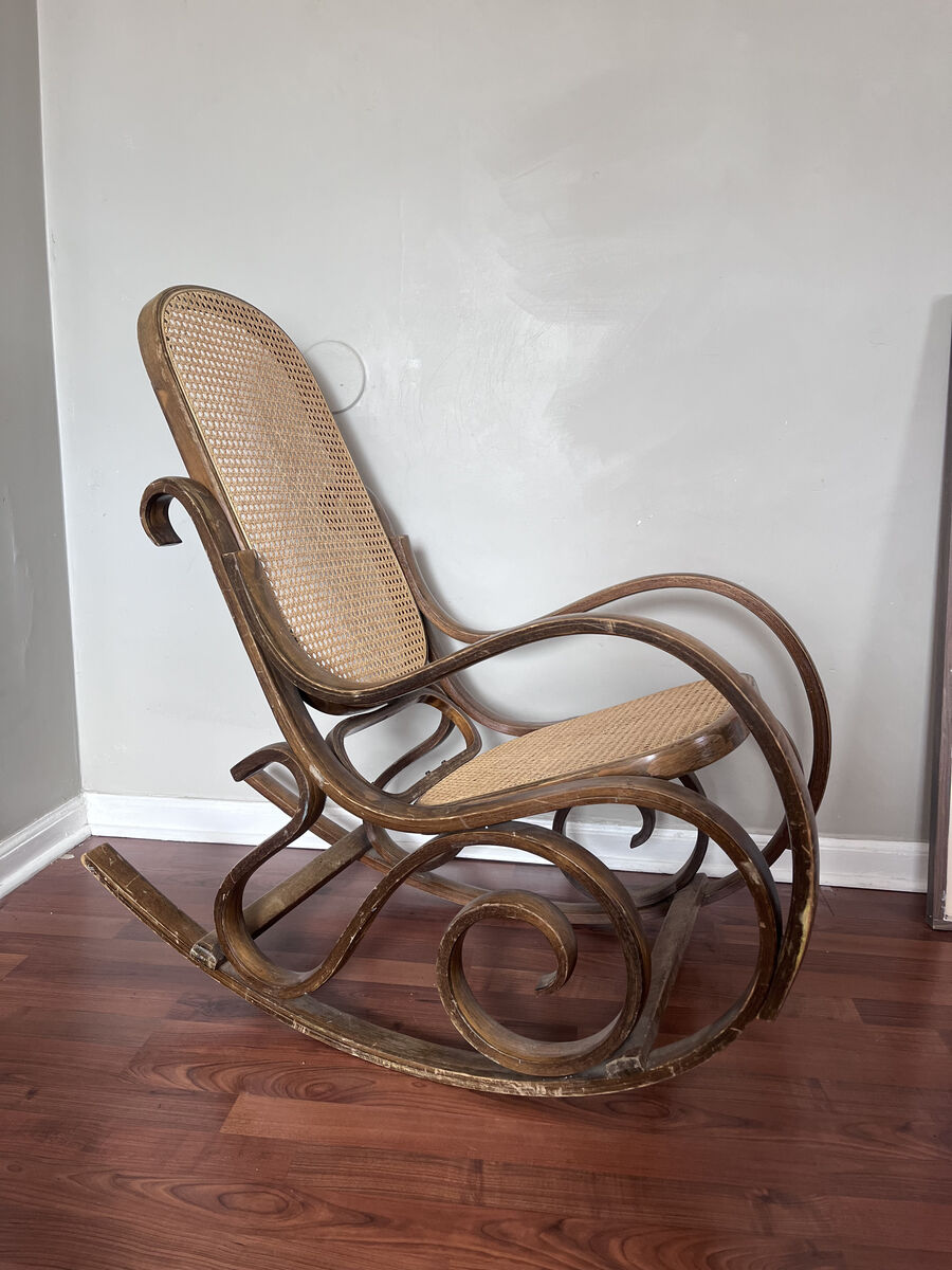 Thonet Style Bent Wood Spiral Rocking Chair