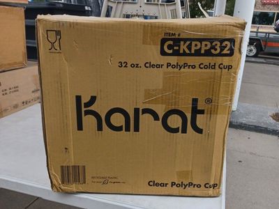 Karat C-KPP32 32 oz. Clear PolyPro Cold Cups - Box of Disposable Plastic Cups
