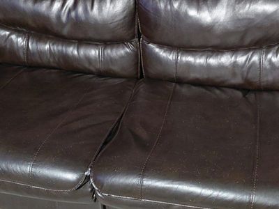 Leather Couch, Fold out Sleeper. RV Camper 5th