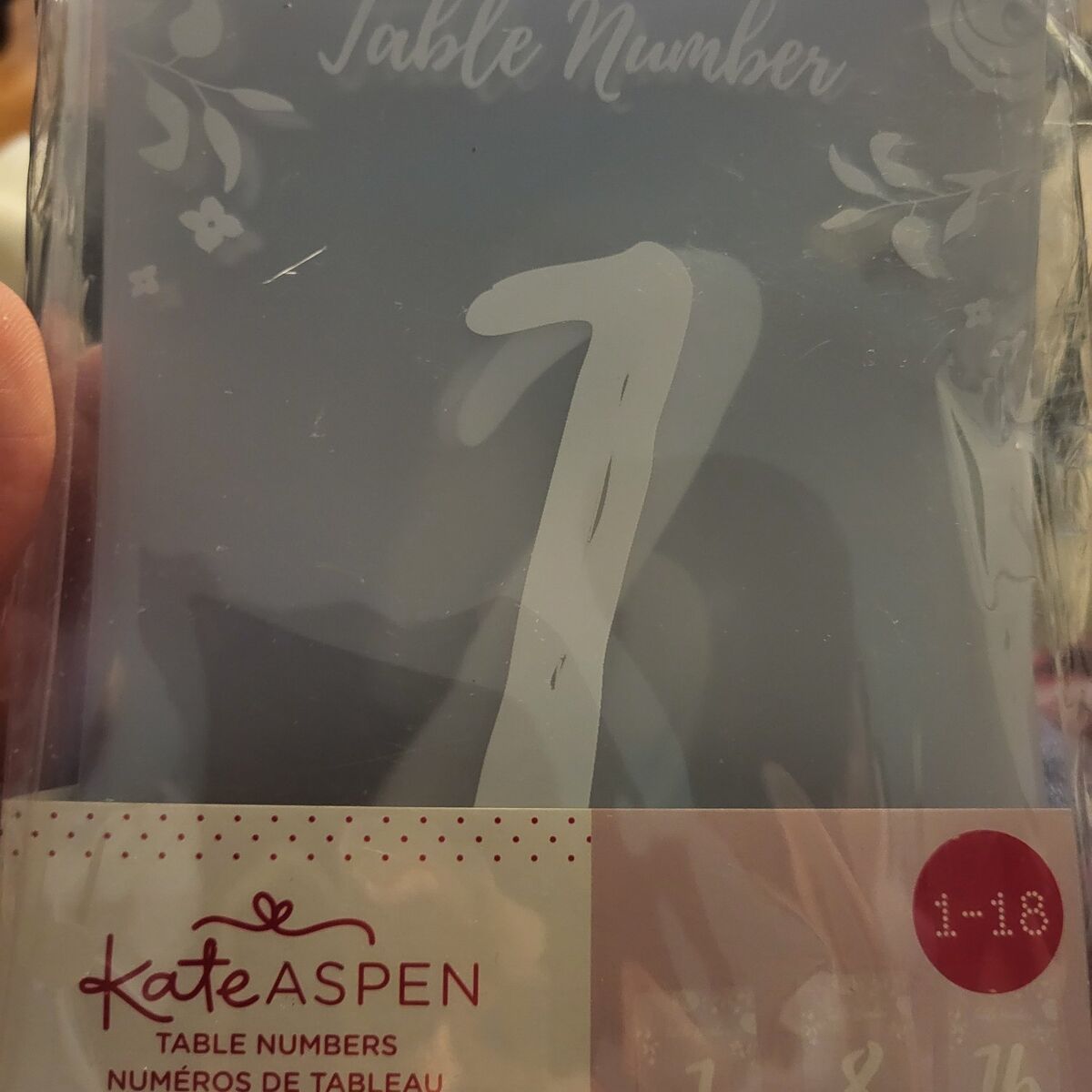 Wedding Table Numbers 1-18