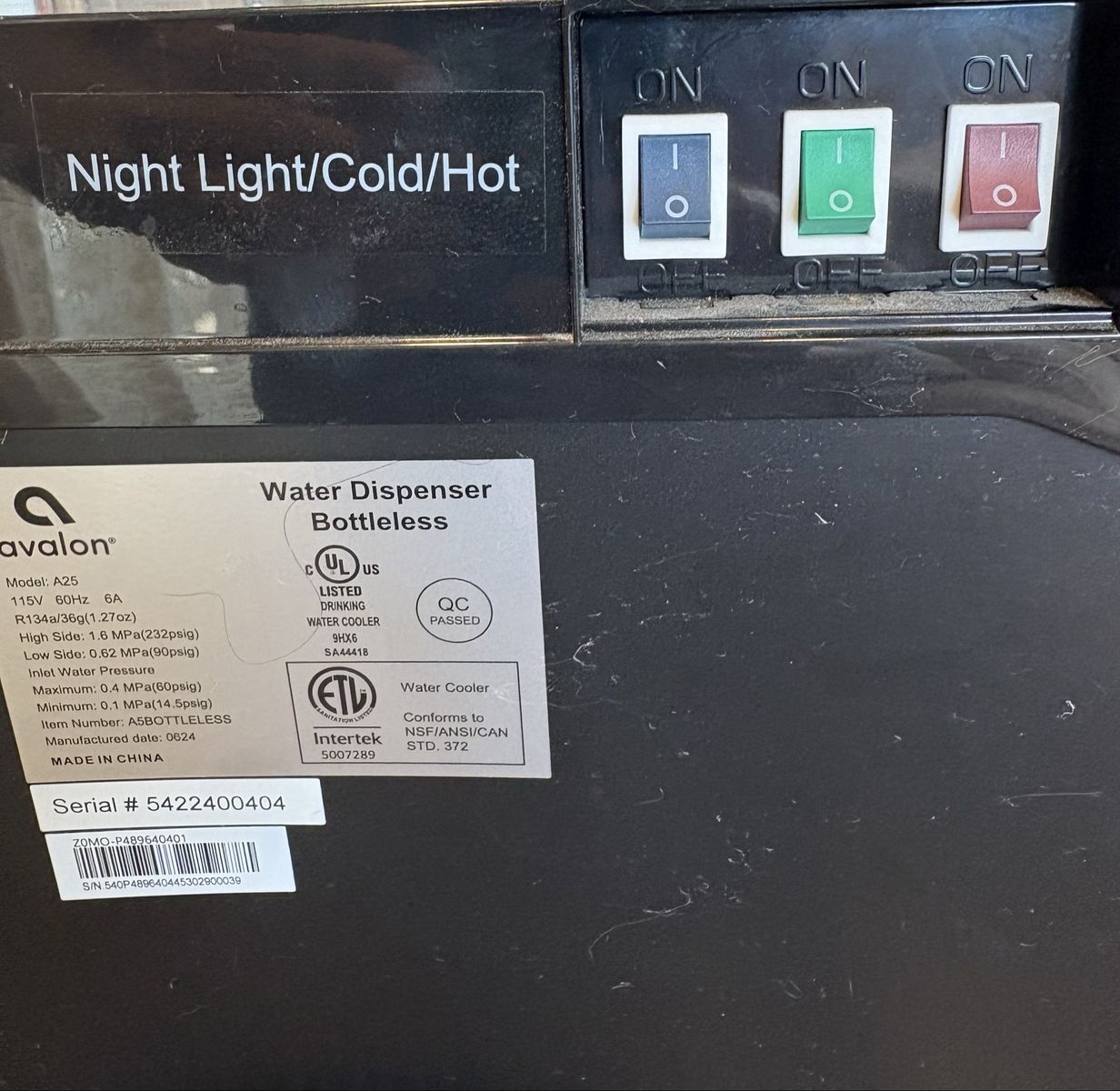 Avalon A25 Bottleless Water Dispenser Cooler - Hot/Cold/Night Light, Self-Cleaning, Filter Indicator.