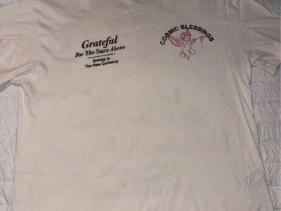 Cosmic Blessings Graphic T-Shirt Off-White Cream Size L