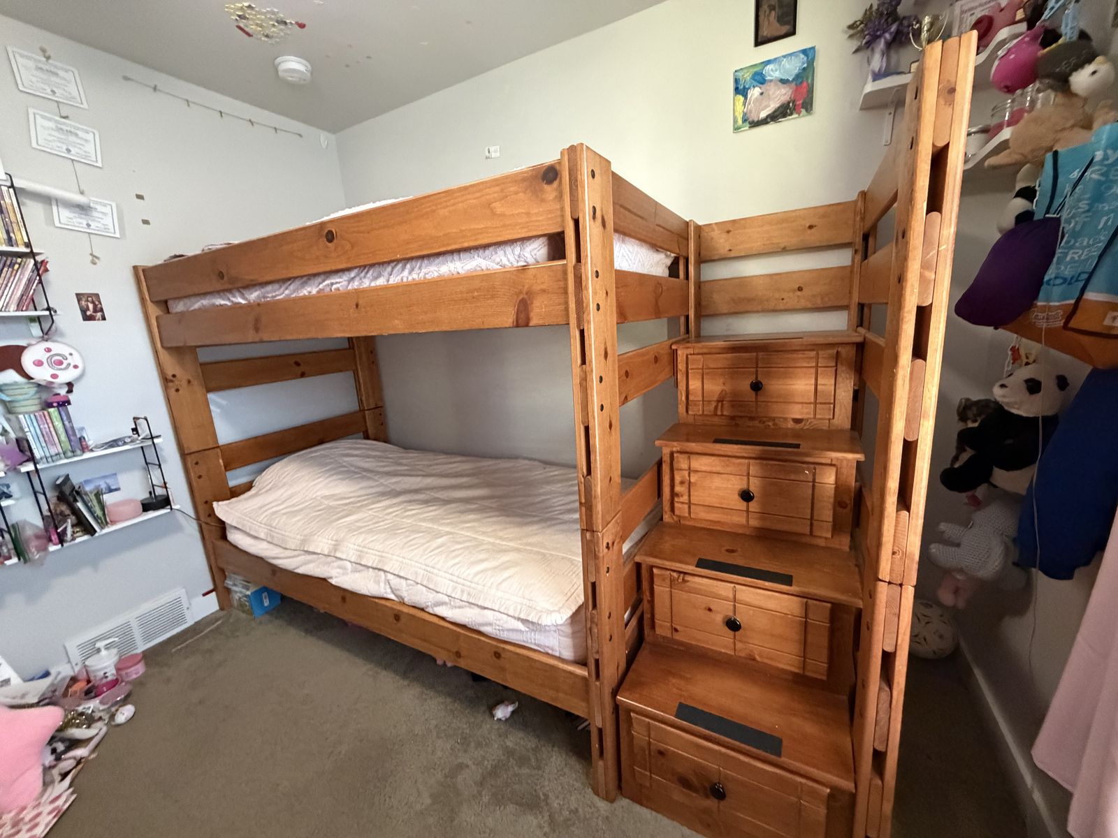 Bunk Bed with Stairs & Storage bonus twin mattresses included!