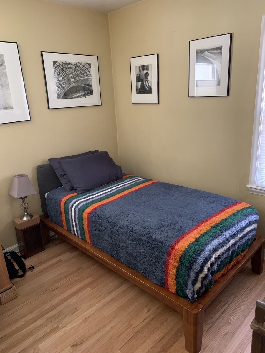 Twin bed frame and mattress