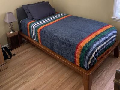 Twin bed frame and mattress