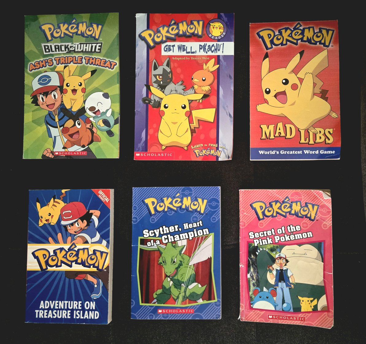 Pokémon Kids Book Lot of 6 - Mad Libs, Readers, Chapter Books - Scholastic
