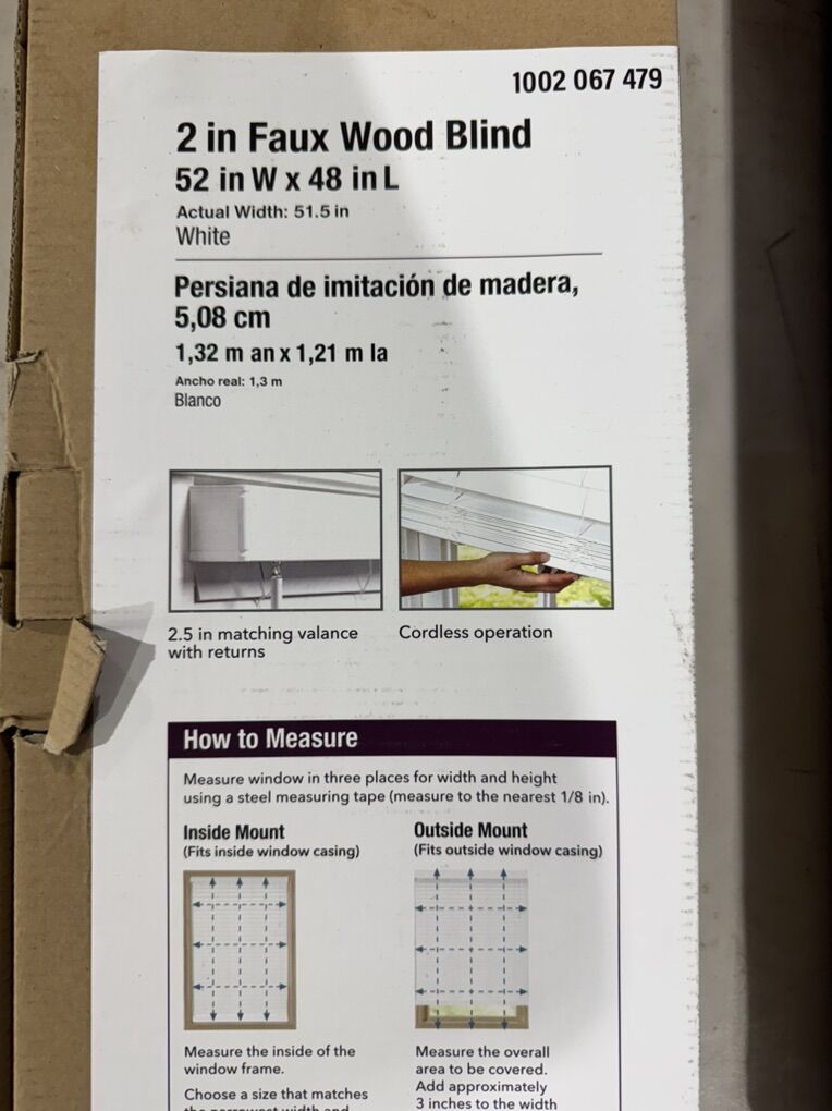 Home Decorators 2in Faux Wood Blind 52x48