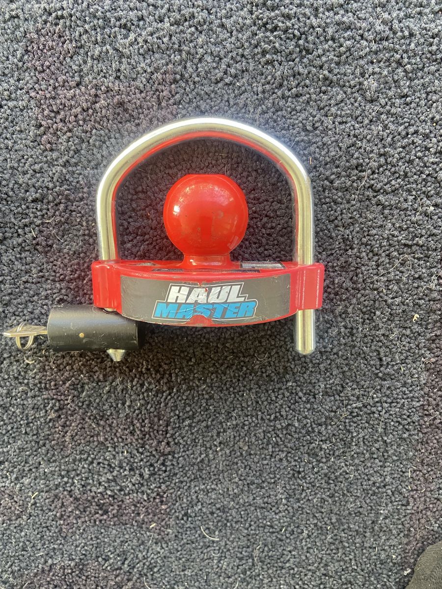 Haul Master Trailer Hitch Lock - Red Heavy-Duty Coupler Lock with Keys