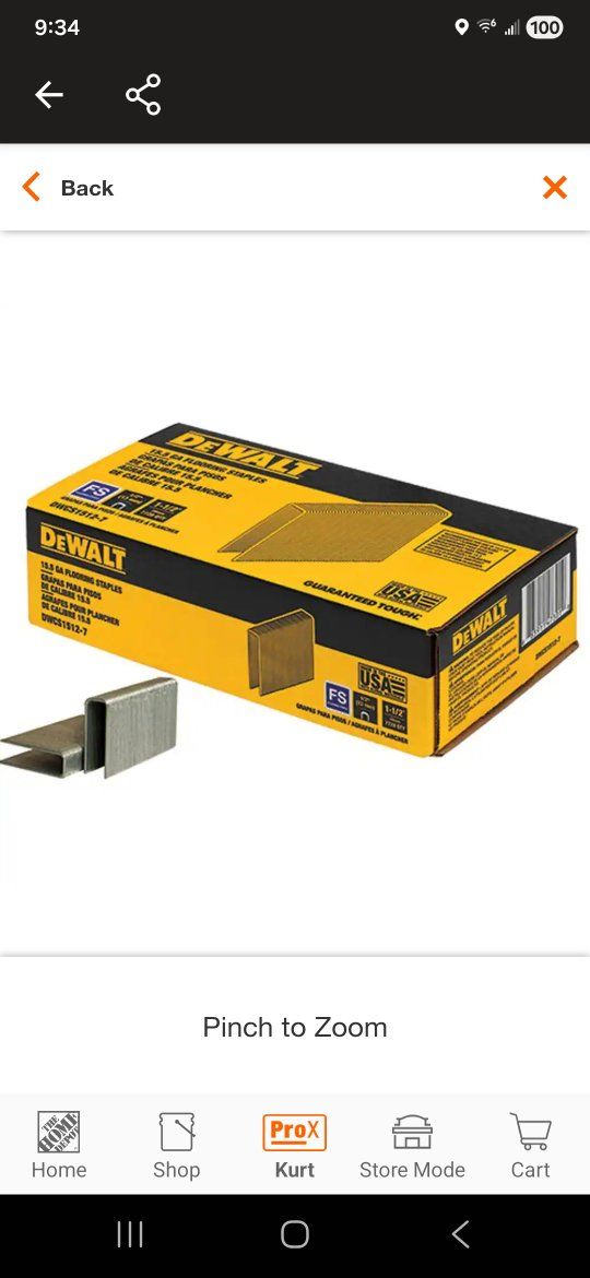 DEWALT 15.5 Gauge 1-1/2 in. Flooring Staples (DWCS1512-7)