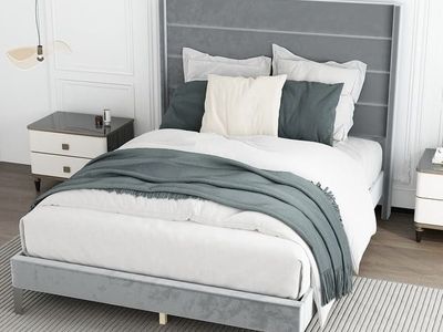 Queen Bed Frame — Brand New Extra Tall Headboard