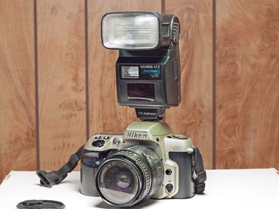 Nikon N60 Film Camera w/Quantaray NF AF 28-80mm f/3.5-5.6 Aspherical Multi-Coated Zoom, UV Filter and Kalimar AFZ TTL Fllash