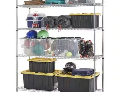 HDX 5-Tier Commercial Grade Heavy Duty Steel Wire Shelving Unit in ChromeMax (60 in. W x 72 in. H x 18 in. D)