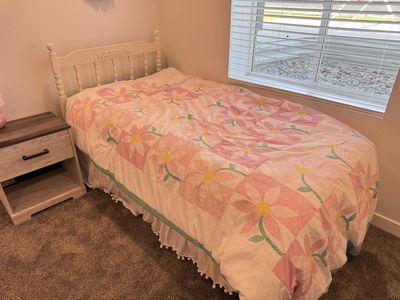 Twin White Headboard and Metal Frame